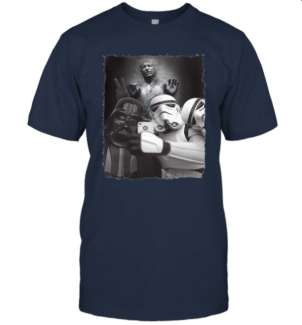 Darth Vader and Stormtrooper Selfie with Frozen Han Solo Unisex T-Shirt