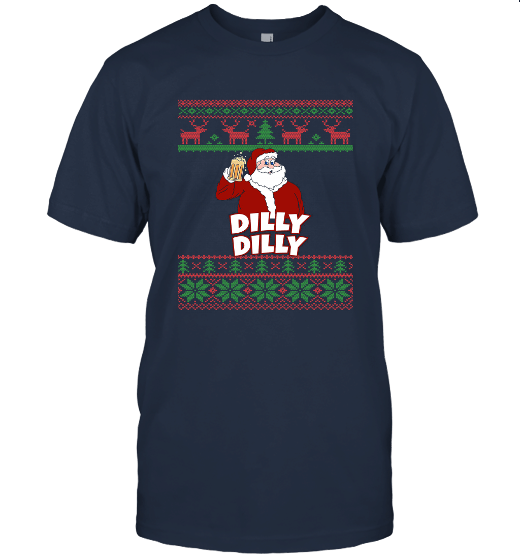 Dilly Dilly A True Friend Drinkking Santa Beer Merry Christmas Unisex T-Shirt