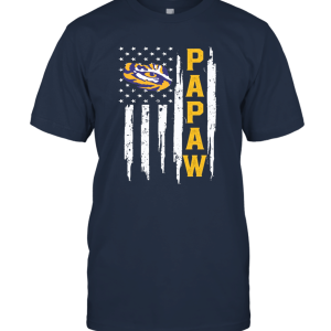 FanPrint Flag Shirt  Papaw LSU Tigers  Official Sports Apparel Unisex T-Shirt