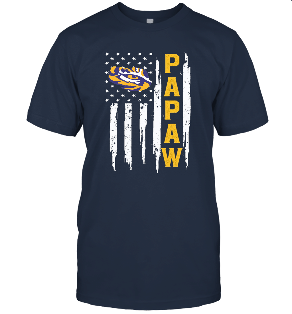 FanPrint Flag Shirt Papaw LSU Tigers Official Sports Apparel Unisex T-Shirt