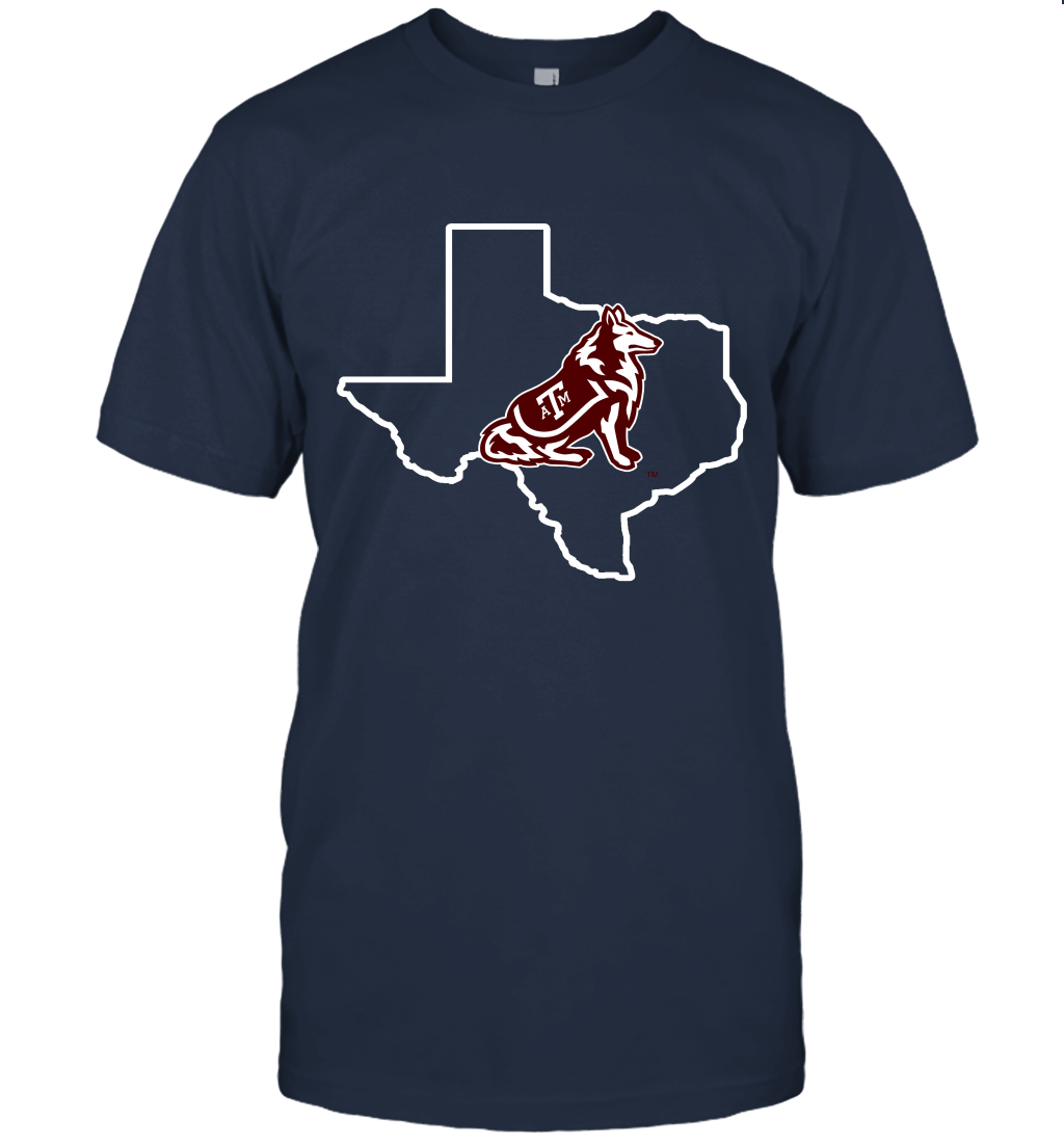 FanPrint Reveille in State Outline Texas A Unisex T-Shirt