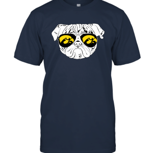 FanPrint Pug Life Iowa Hawkeyes  Official Sports Apparel Unisex T-Shirt