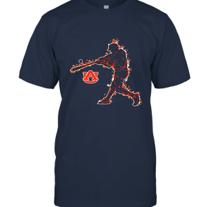FanPrint Baseball Player On Fire Auburn Tigers Unisex T-Shirt