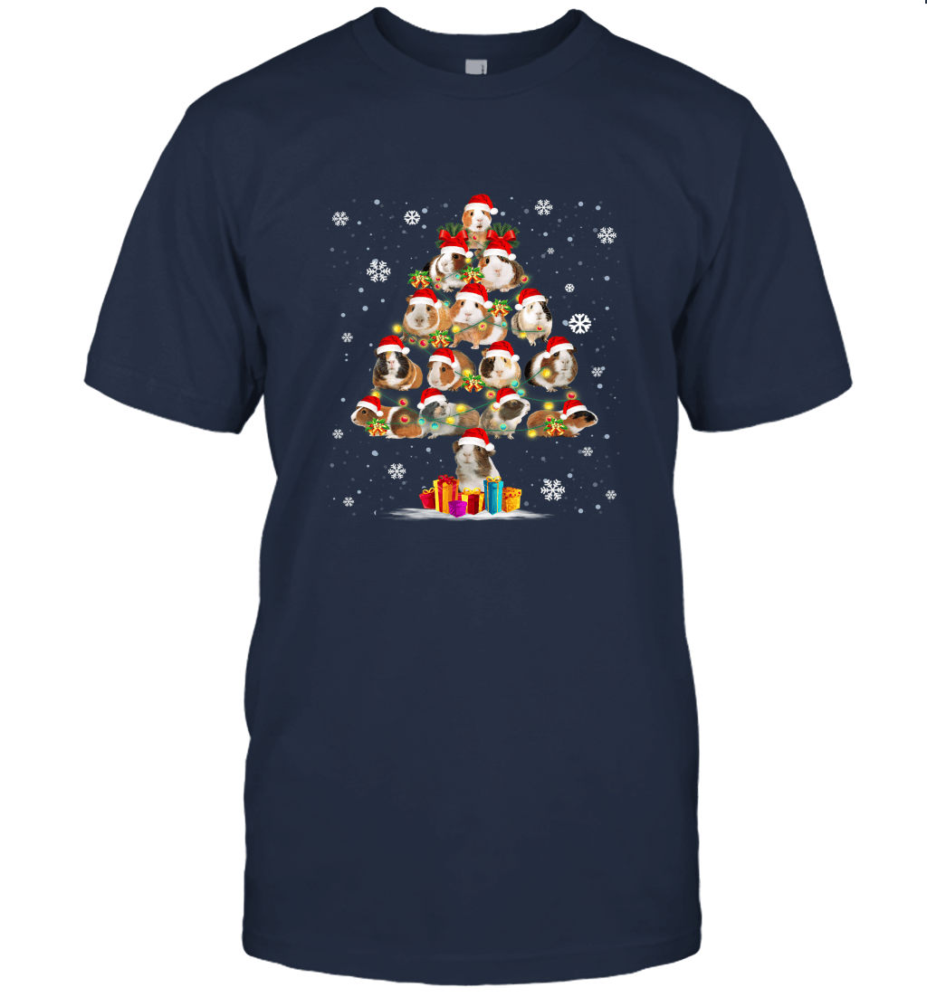 Funny Guinea Pig With Christmas Tree Hat T shirt Unisex T-Shirt