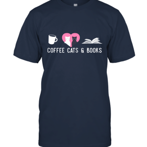 Funny Coffee Cat Book Shirt Cute Bookworm Gift Unisex T-Shirt