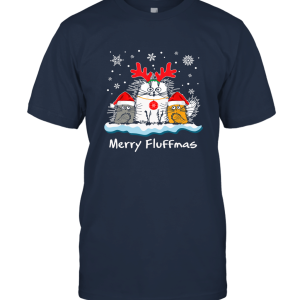 Funny Cat Merry Fluffmas Unisex T-Shirt