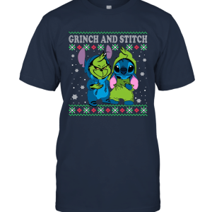 Grinch And Stitch Christmas Cool Xmas Unisex T-Shirt