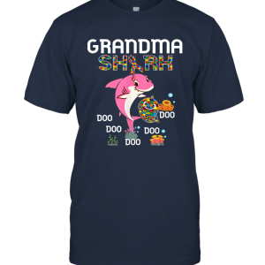 Grandma Shark Autism Awareness Shirt Grandma Baby Shark Auti Unisex T-Shirt