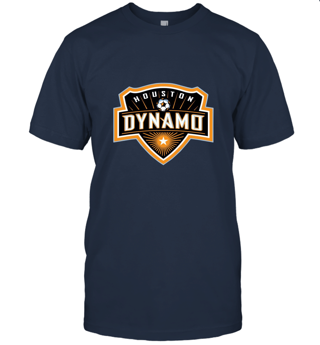Houston Dynamo Fanatics Branded Distressed Primary Logo Tri Blend T Shirt Unisex T-Shirt