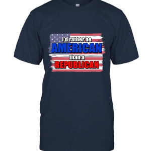 I'd Rather Be American Than Republican Parody Funny Unisex T-Shirt