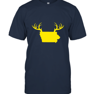 Iowa State Outline Deer Hunting Antlers Unisex T-Shirt