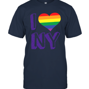 I LOVE NY T SHIRT PRIDE TSHIRT New York Rainbow LGBT Flag Unisex T-Shirt