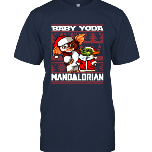 Mandalorian Baby Yoda Xmas Merry Christmas Funny Vintage Ugly Christmas Unisex T-Shirt