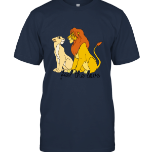 Lion King Simba Nala Feel The Love Graphic V Neck Tee Unisex T-Shirt
