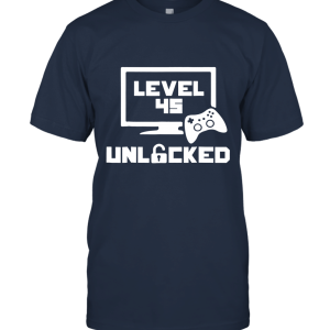 Level Unlocked Video Gamer 1973 45th Birthday Gifts Unisex T-Shirt