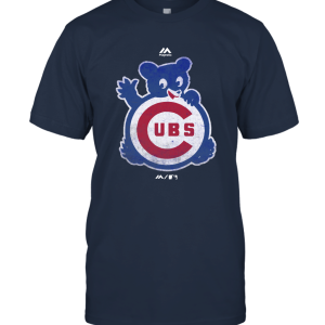 Majestic Chicago Cubs Blue Youth Waving Bear Unisex T-Shirt