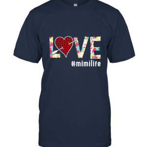 Love Mimi life #mimilife Buffalo Plaid Heart Floral T Shirt Unisex T-Shirt