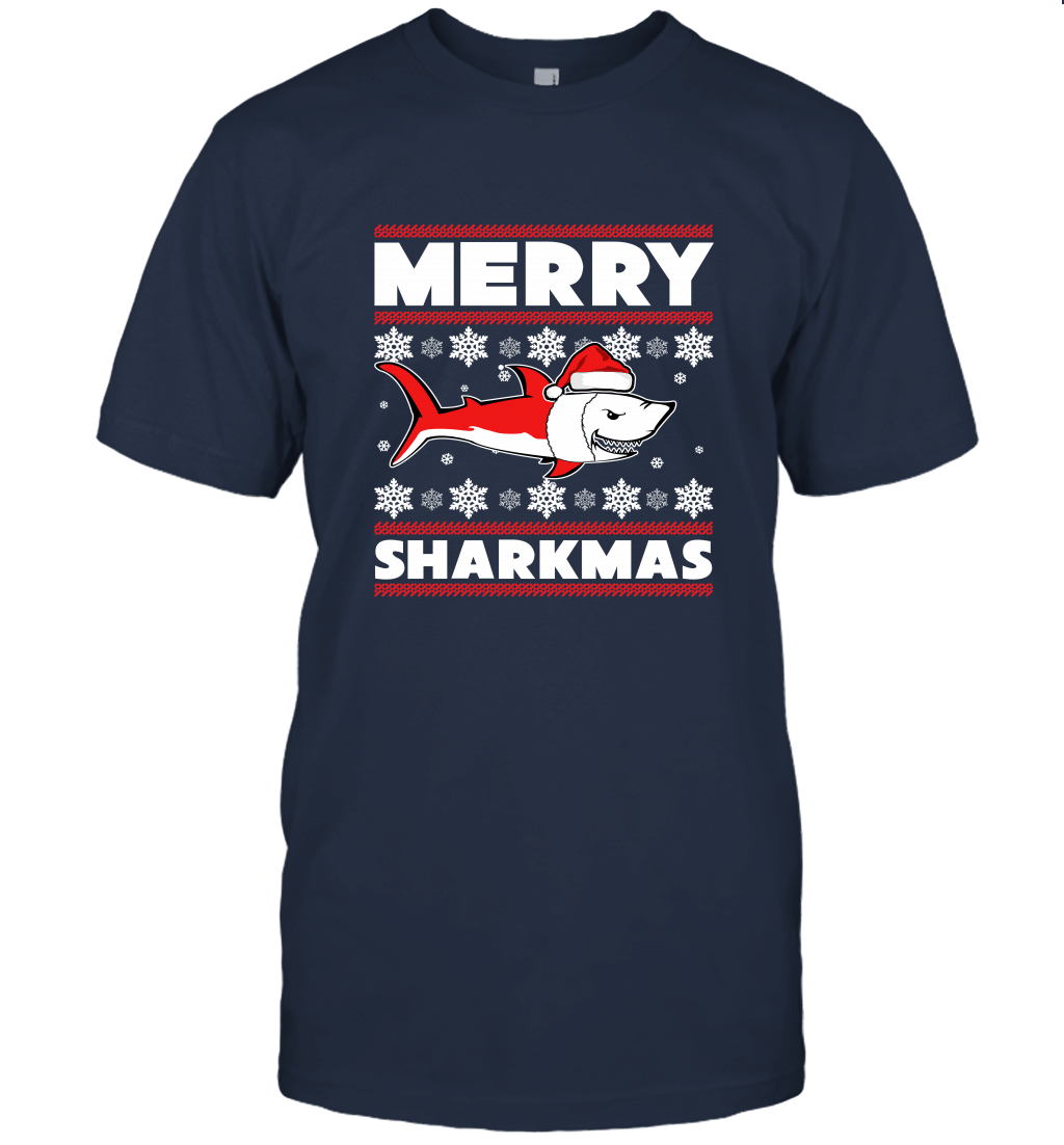 Merry Sharkmas T shirt Gift Christmas Funny Unisex T-Shirt