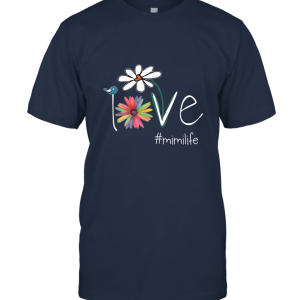 Mom Love Mimi life #mimilife Heart Floral Gift T Shirt white Unisex T-Shirt