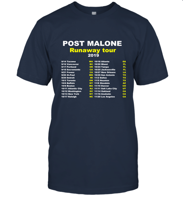 New rare Post Malone Runaway Tour 2019 back Unisex T-Shirt