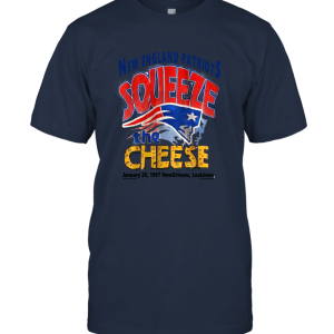 New England Patriots 1997 Super Bowl Squeeze The Cheese T Shirt Vtg 90s  L Unisex T-Shirt