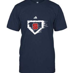 NC State Wolfpack NCAA Men's Black Chalk Homeplate Baseball Unisex T-Shirt