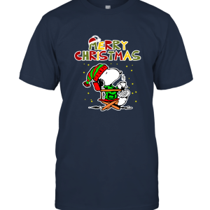 Peanuts Snoopy On a Christmas Tree Black Graphic T Shirt Unisex T-Shirt