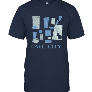 Owl City Bunnies Rabbits Image Black T Shirt Soft Unisex T-Shirt