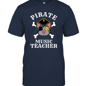 Pirate Music Teacher Cat Halloween Unisex T-Shirt