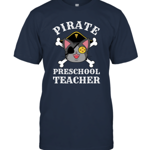 Pirate Preschool Teacher Cat Halloween Unisex T-Shirt