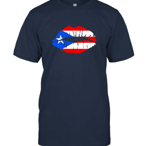 Puerto Rico Long Sleeve T Shirt Girl Lips Boricua Flag Unisex T-Shirt