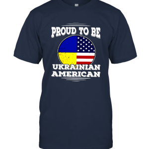 Proud to Be Ukrainian American T Shirt Ukrainian Diaspora Heritage Tee Shirt Unisex T-Shirt