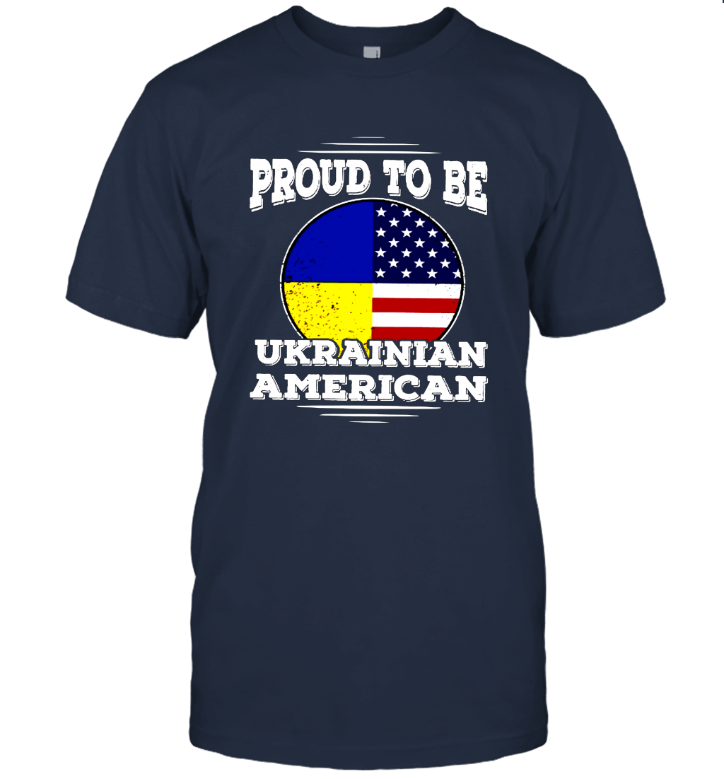 Proud to Be Ukrainian American T Shirt Ukrainian Diaspora Heritage Tee Shirt Unisex T-Shirt