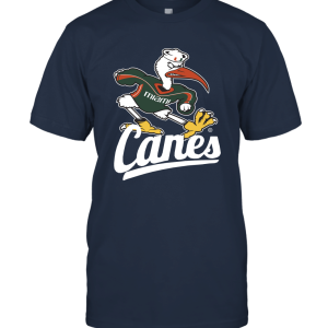 Premier Sports Fan Miami Hurricanes T Shirt with Distressed Vintage Sebastian Canes Logo Unisex T-Shirt