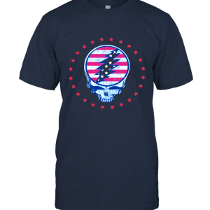 Ripple Junction Grateful Dead Adult Unisex Patriotic SYF Reverse Light Weight Crew T Shirt Unisex T-Shirt
