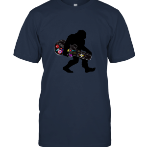 Rock N Roll Sasquatch Meme Bigfoot Carrying Guitar Unisex T-Shirt