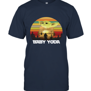 Retro Mandalorian Retro Mandalorian Baby Yoda Christmas Merry Xmas Retro Unisex T-Shirt