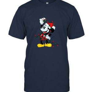 Santa Mickey Mouse Holiday Lights Unisex T-Shirt