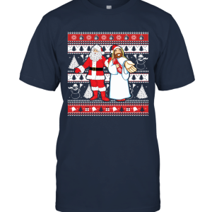 Santa and Jesus Ugly Christmas Unisex T-Shirt