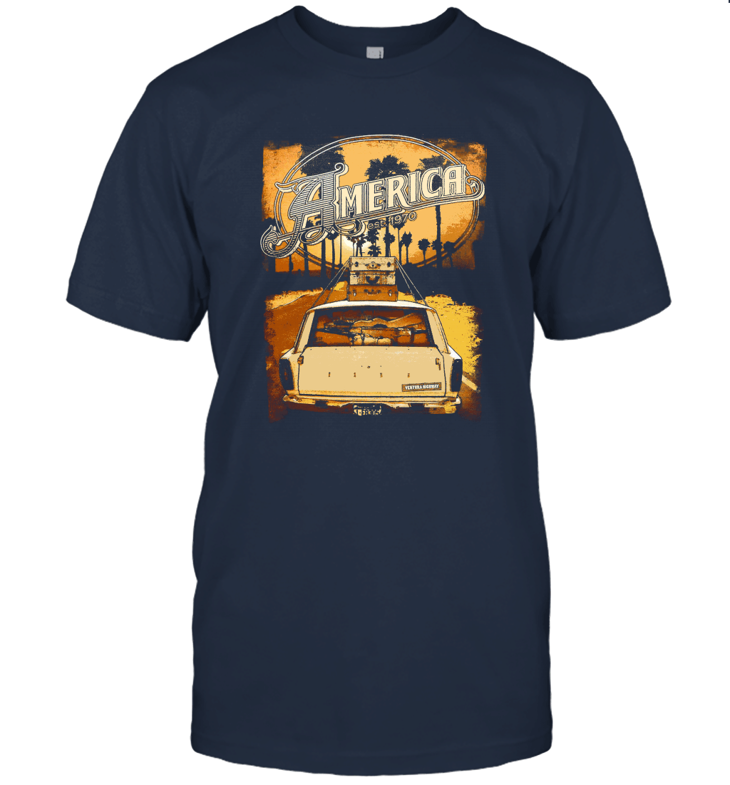 Unisex America  Mens Ventura Highway T Shirt in Brown Unisex T-Shirt