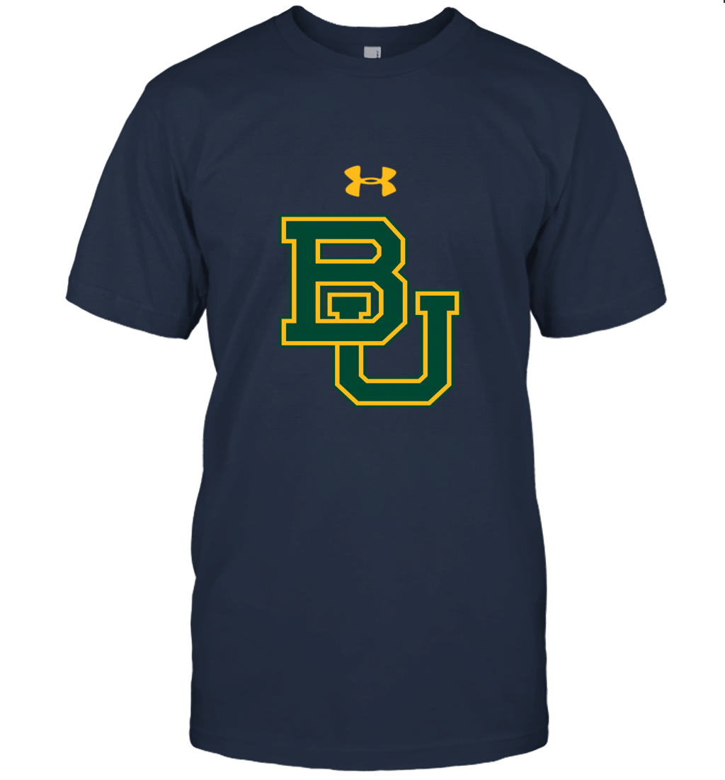 Under Armour Baylor Bears Black Poly Dry Interlocked Logo HeatGear Unisex T-Shirt