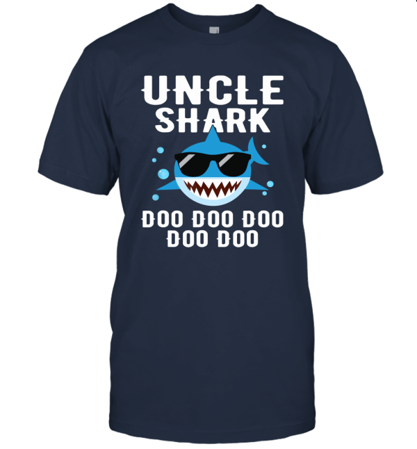 Uncle Shark Doo Doo Doo Funny Gifts Cute Family Shirt Unisex T-Shirt