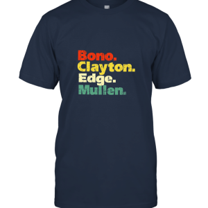 U2 Names of Members Bono Clayton Edge Mullen Retro Vintage Unisex T-Shirt
