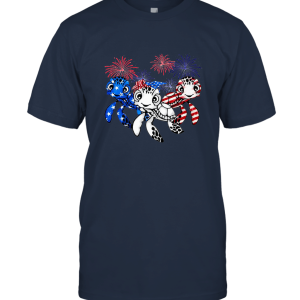 Three Turtle America Flag Independence Day T shirt Unisex T-Shirt