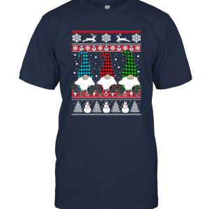 Three Nordic Gnomes Winter Christmas Swedish Tomte Elves Best Gift Idea Xmas Unisex T-Shirt