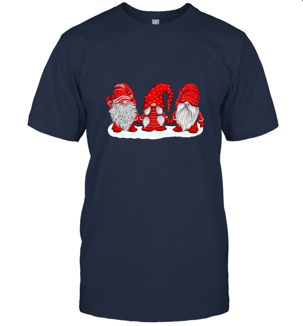 Three Gnomes in red custome Santa Gnome Funny Christmas Unisex T-Shirt