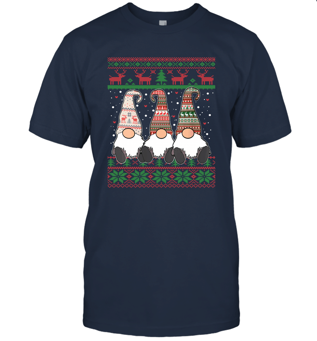 Three Nordic Gnomes Winter Christmas Swedish Tomte Elves Best Gift Idea Christmas Unisex T-Shirt