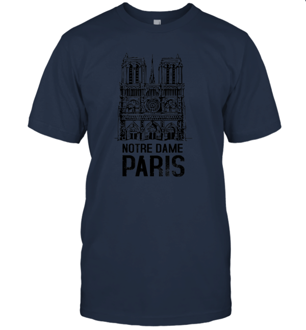 Vintage Paris France Notre Dame Cathedral T Shirt Unisex T-Shirt