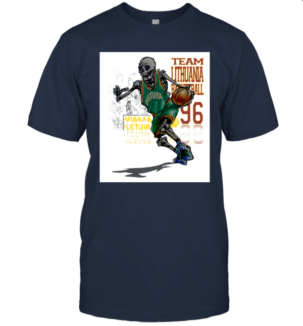 Vintage Liquid Blue 1996 LITHUANIA Basketball Grateful Dead Unisex T-Shirt