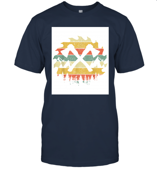 Vintage Axe Throwing Retro Outdoor Crossed Axes Saw Blade T Shirt Unisex T-Shirt